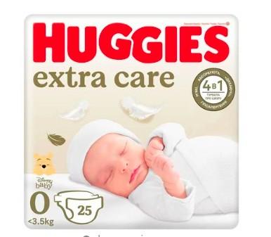Huggies Extra Care підгузники дитячі 0 (до 3,5кг) 25шт